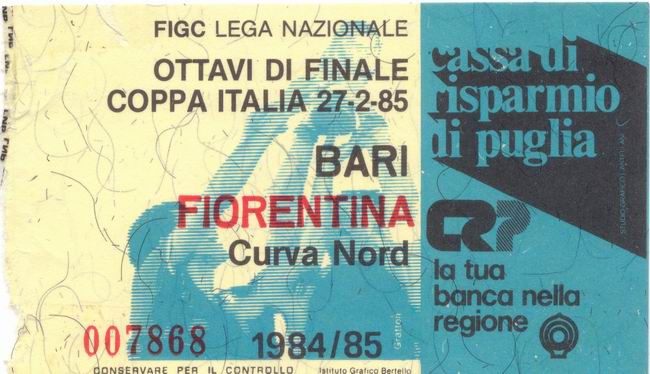 Bari-Fiorentina 84-85 Coppa Italia