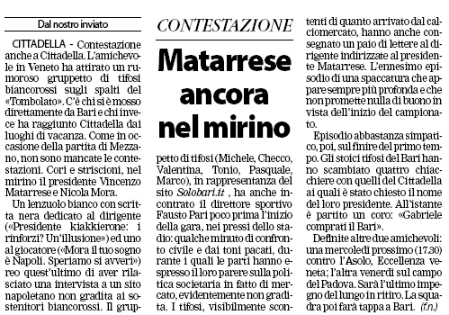 Gazzetta del Mezzogiorno 7 agosto 2006