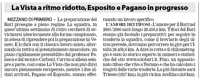 Gazzetta del Mezzogiorno 26/7/2005