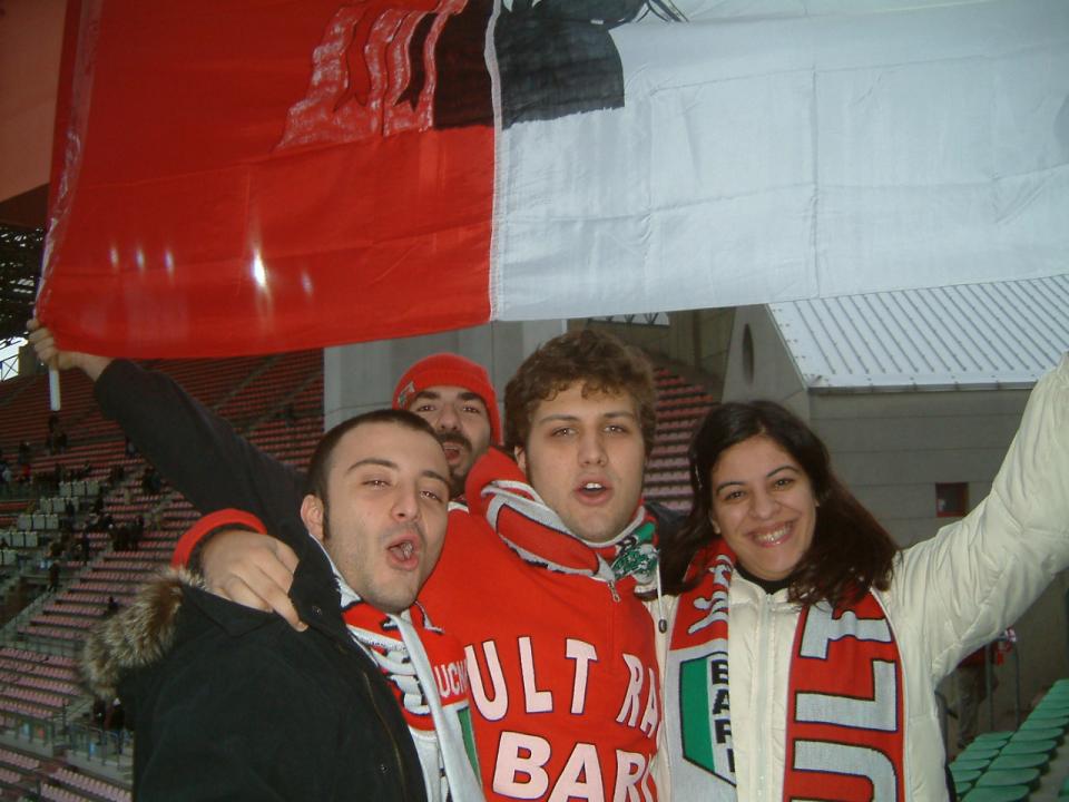 Kekko, Mazza, Soryana e (alle spalle) Mariottobiancorossa a Trieste