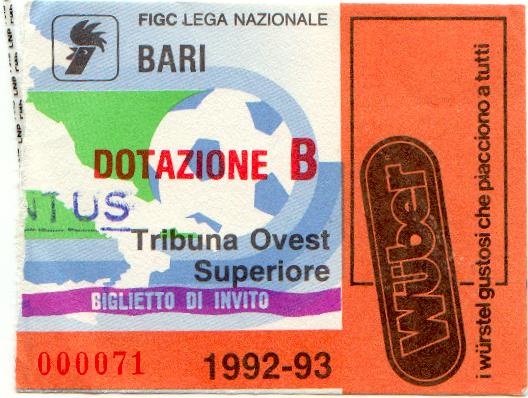 Bari-Juventus 1992-1993