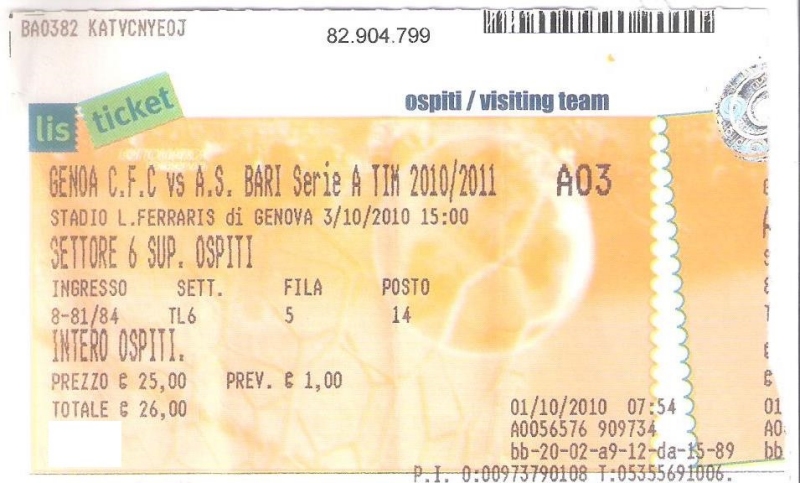 Genoa-Bari 2010-2011