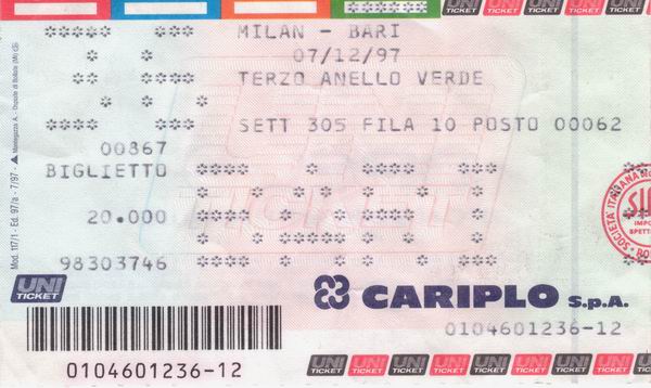 Milan-Bari 97-98