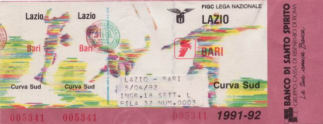 Lazio-Bari 91-92