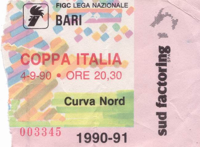 Bari - xxx 90-91 Coppa Italia 4/9/90