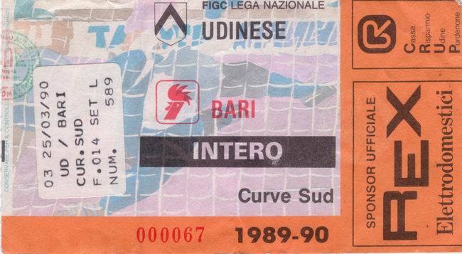 Udinese-Bari 89-90