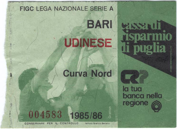 Bari-Udinese 1985/86