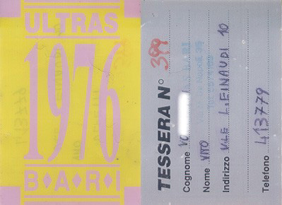 Tessera Ultras 1990/1991